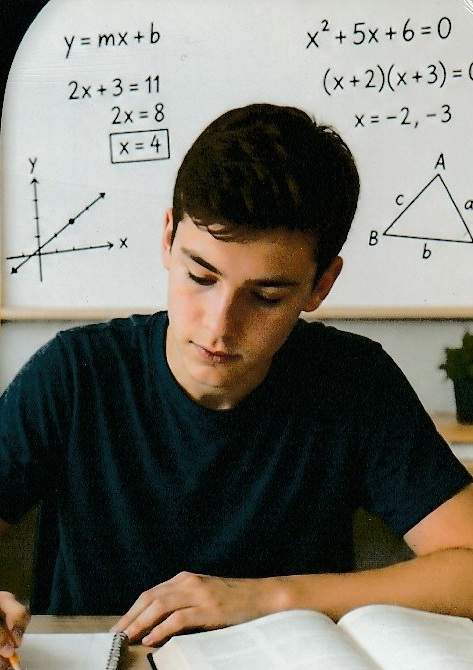 Student working on algebra